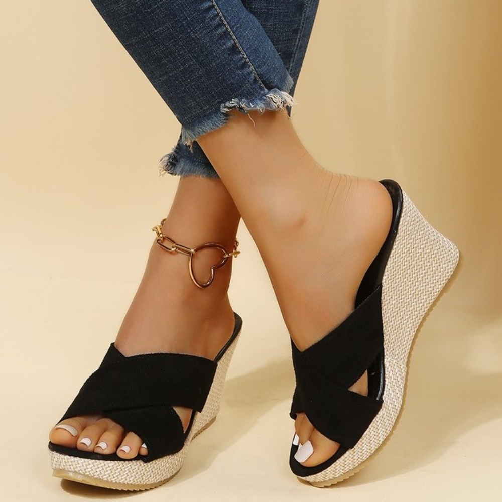 new Women Cross Strap Wedge Sl - Espadrille Slip On ulasan dan harga