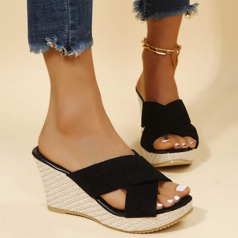 new Women Cross Strap Wedge Sl - Espadrille Slip On ulasan dan harga