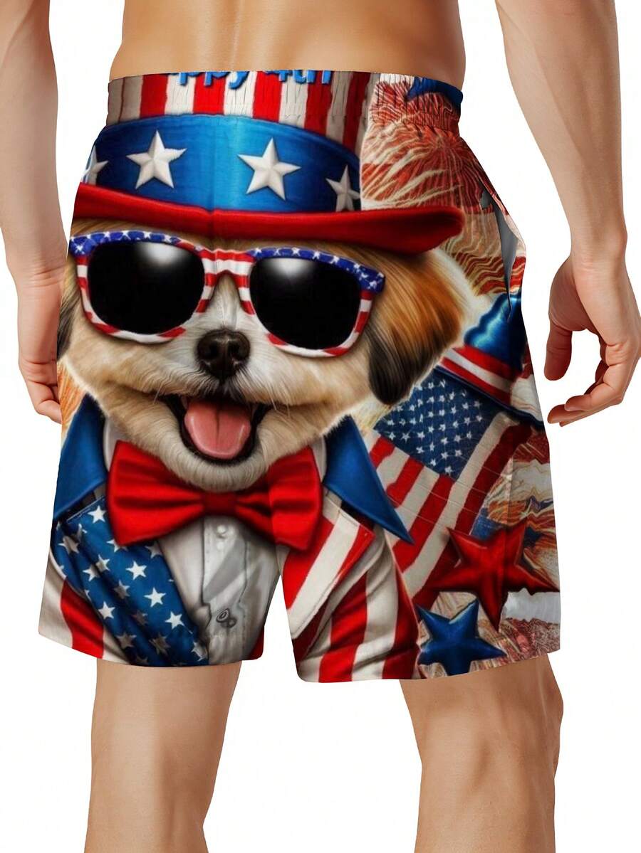 Patriotic Dog American Flag Pr - Swim Trunk Quick Dry ulasan dan harga