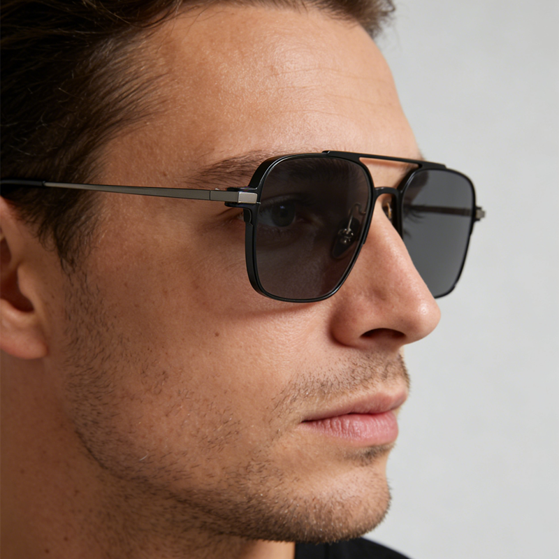 Ultra-light Pure Titanium Doub - Sunglasses Aviator Polarized ulasan dan harga