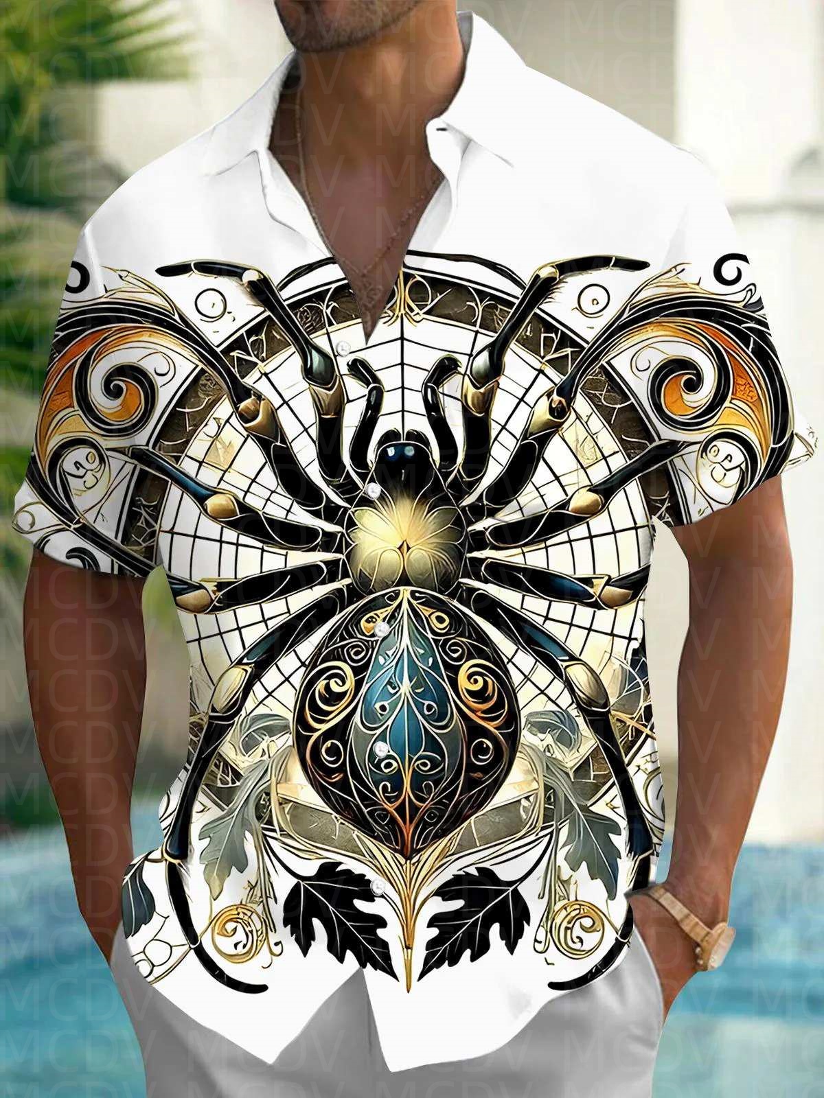 Bird Pattern Men's Hawaiian Sh - Shirt Camp Collar ulasan dan harga