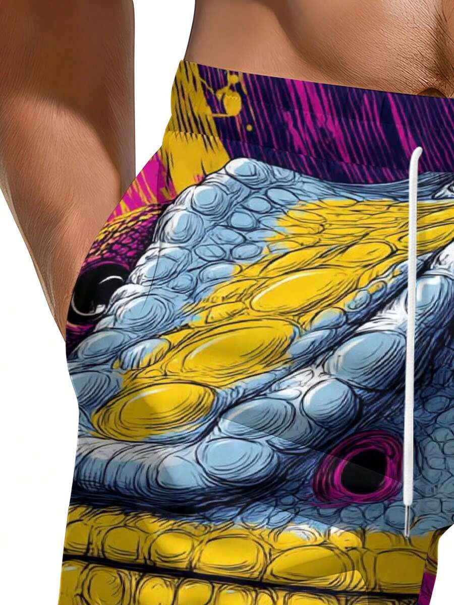 Mens Vibrant Chameleon Scale P - Swim Trunk Quick Dry ulasan dan harga