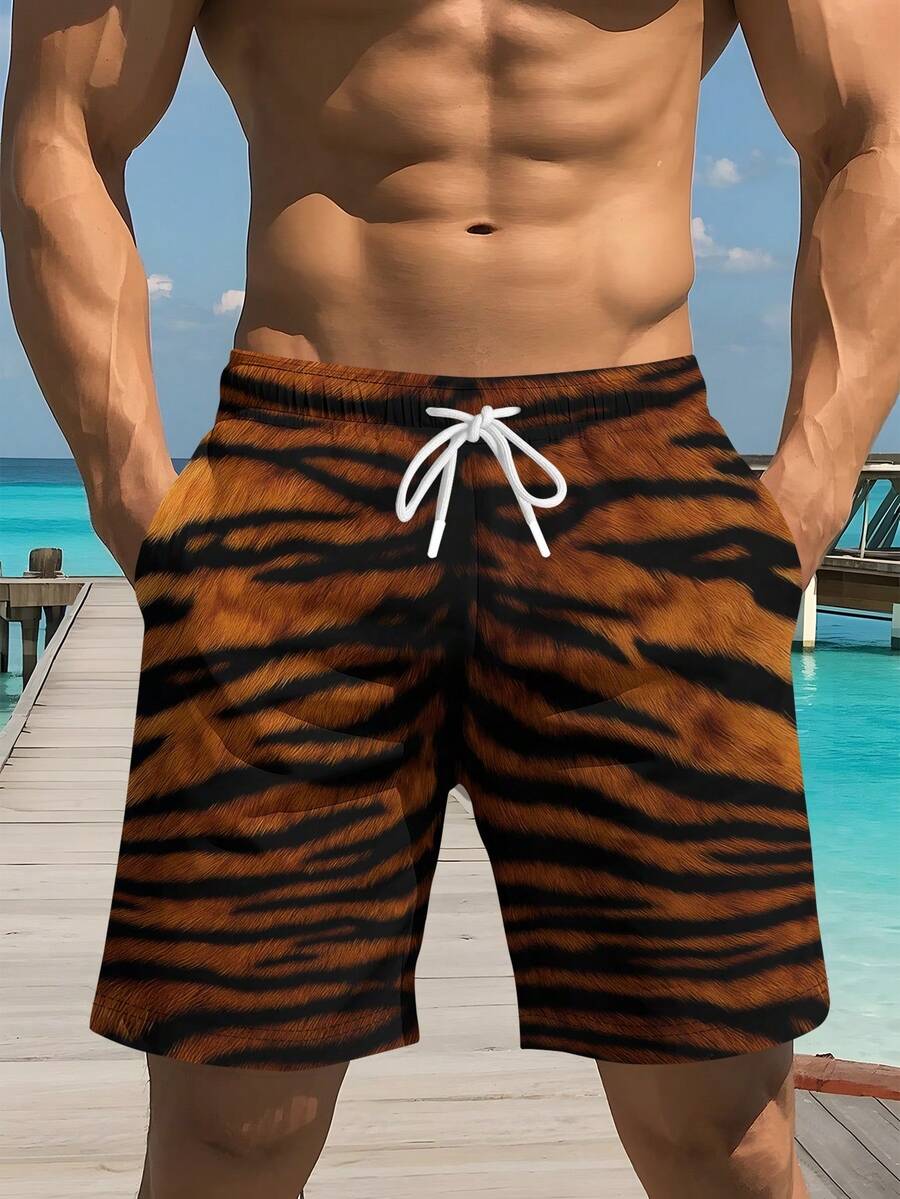 Mens Bold Tiger Stripe Swim Tr - Swim Trunk Quick Dry ulasan dan harga