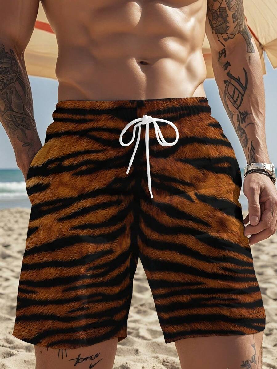 Mens Bold Tiger Stripe Swim Tr - Swim Trunk Quick Dry ulasan dan harga