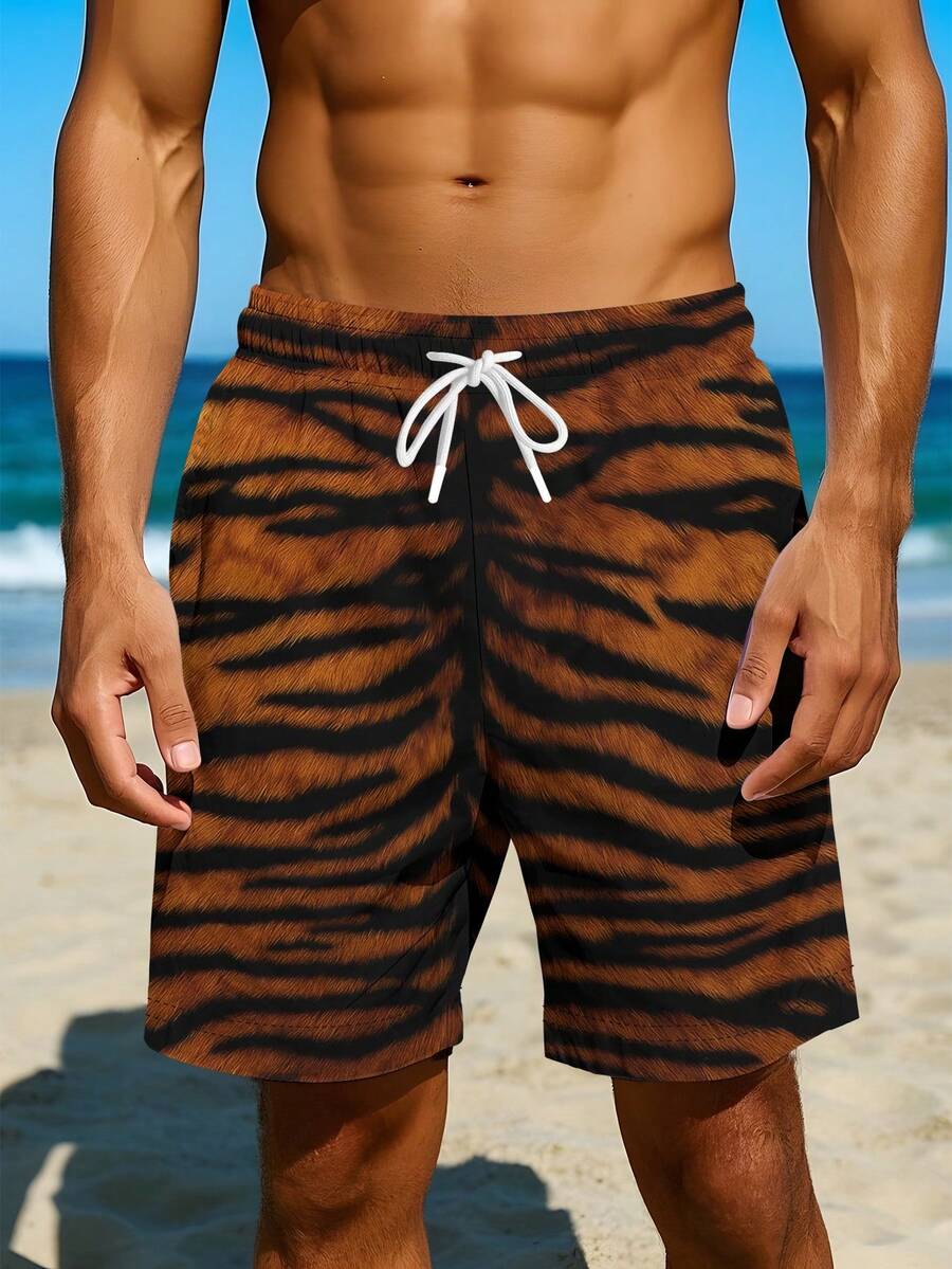 Mens Bold Tiger Stripe Swim Tr - Swim Trunk Quick Dry ulasan dan harga