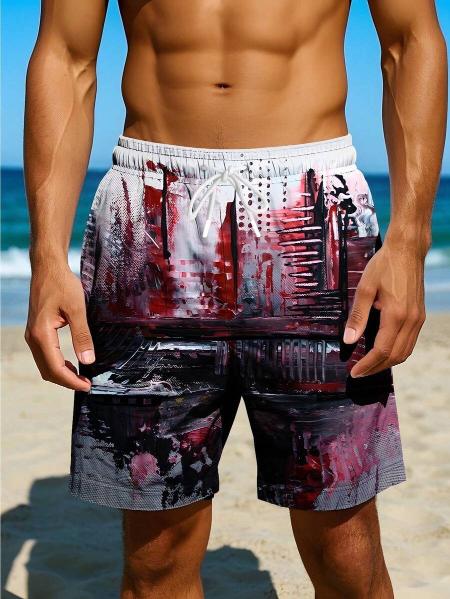 Mens Abstract Artistic Swim Tr - Swim Trunk Quick Dry ulasan dan harga