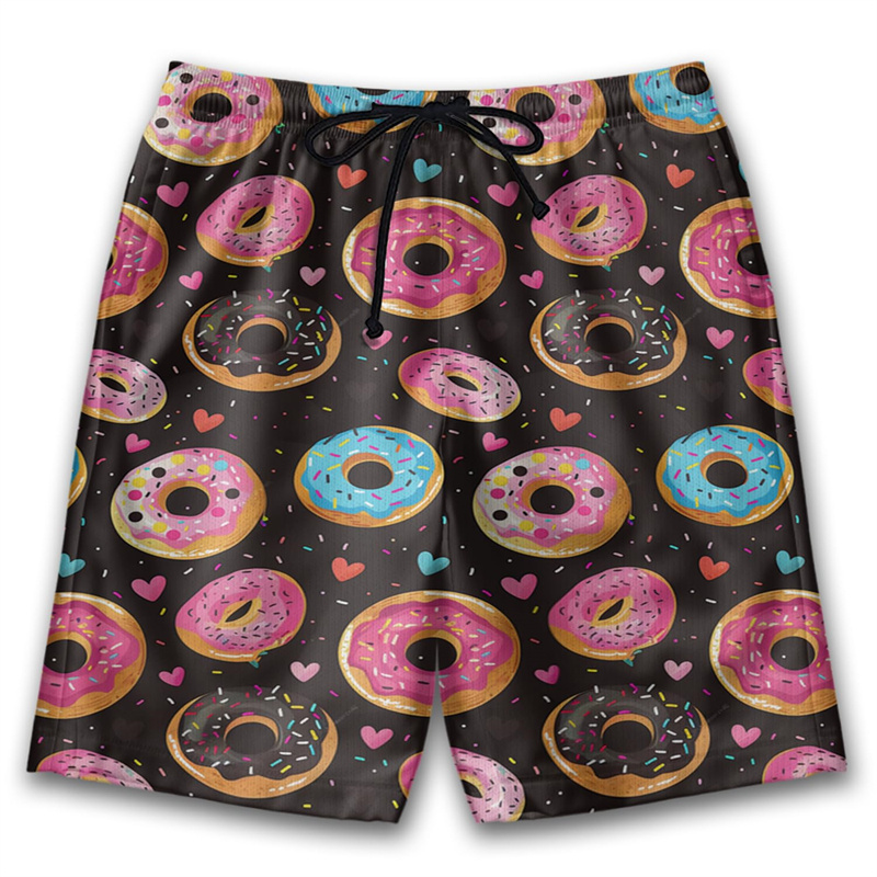 3D Printed Cute Donut Short Pa - Trunks Board Surf ulasan dan harga