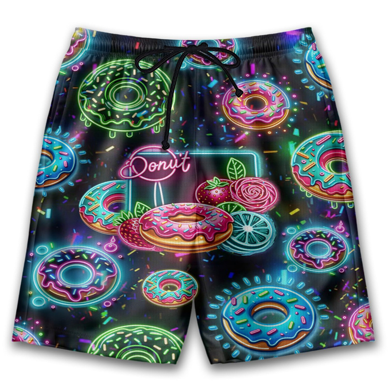 3D Printed Cute Donut Short Pa - Trunks Board Surf ulasan dan harga