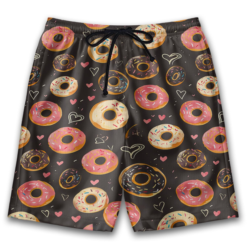 3D Printed Cute Donut Short Pa - Trunks Board Surf ulasan dan harga