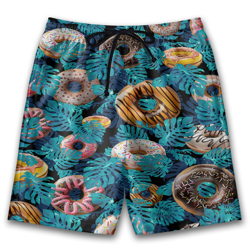 3D Printed Cute Donut Short Pa - Trunks Board Surf ulasan dan harga