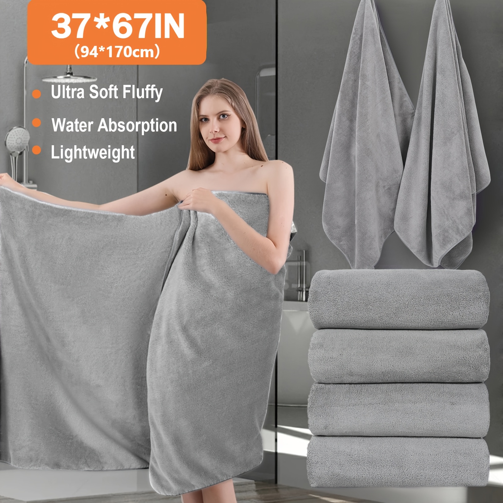 2/4pcs, Extra Large Bath Towel - Beach Towel Large ulasan dan harga