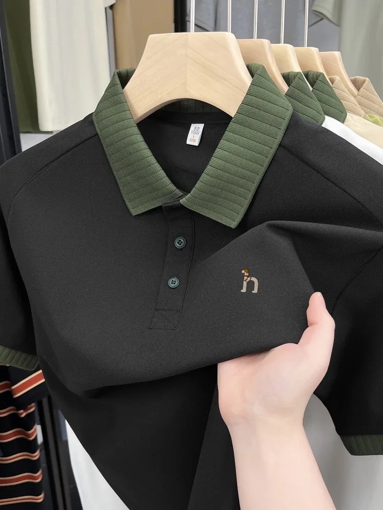 Luxury brand men's short sleev - Polo Shirt Pique ulasan dan harga
