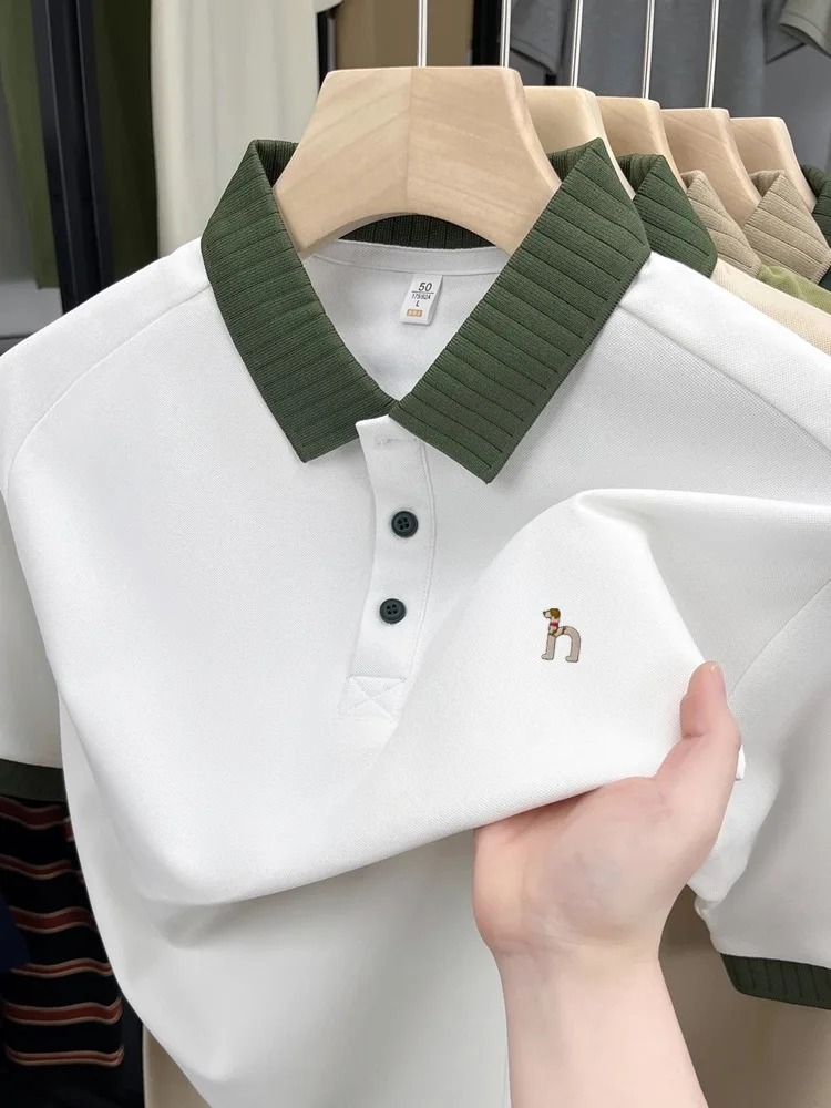 Luxury brand men's short sleev - Polo Shirt Pique ulasan dan harga