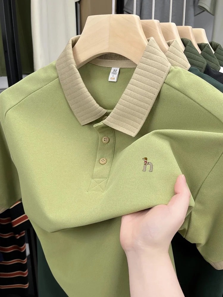 Luxury brand men's short sleev - Polo Shirt Pique ulasan dan harga