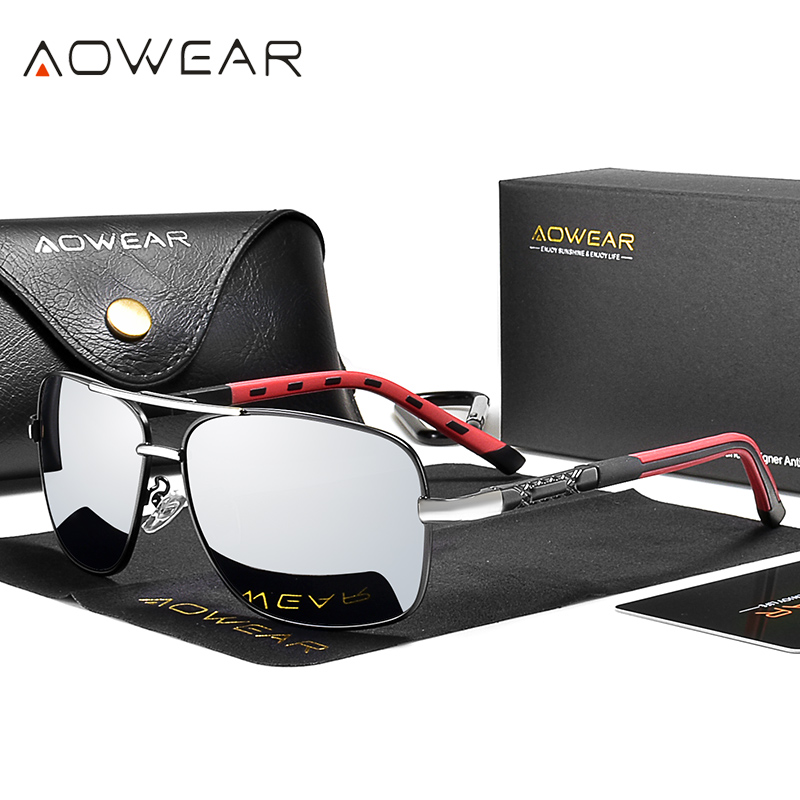 AOWEAR Men's Polarized Mirrore - Sunglasses Aviator Polarized ulasan dan harga