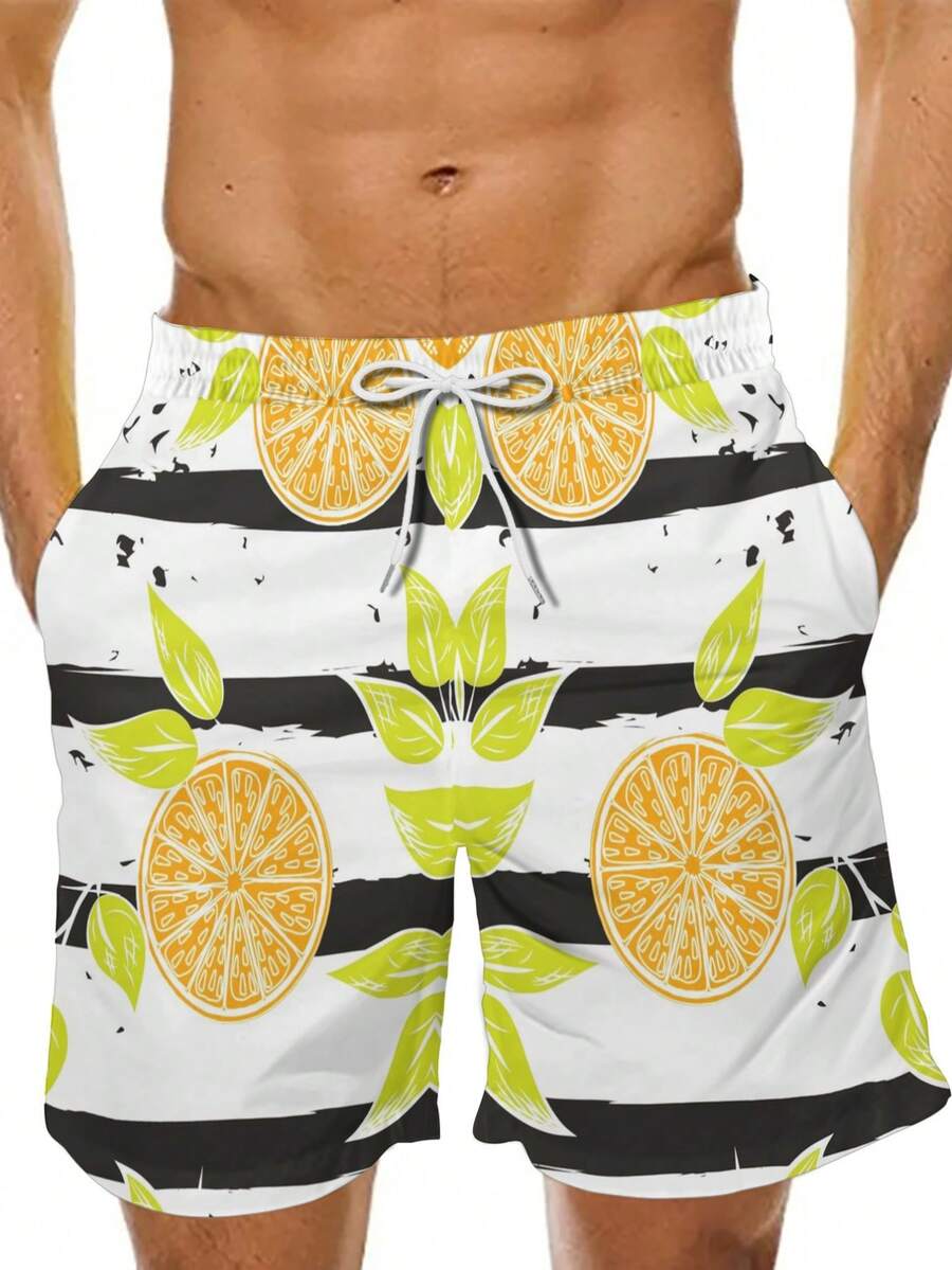 Mens Loose Fit Swim Trunks Wit - Swim Trunk Quick Dry ulasan dan harga