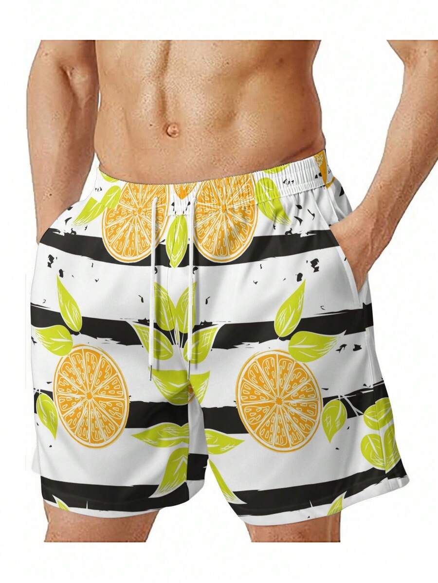 Mens Loose Fit Swim Trunks Wit - Swim Trunk Quick Dry ulasan dan harga