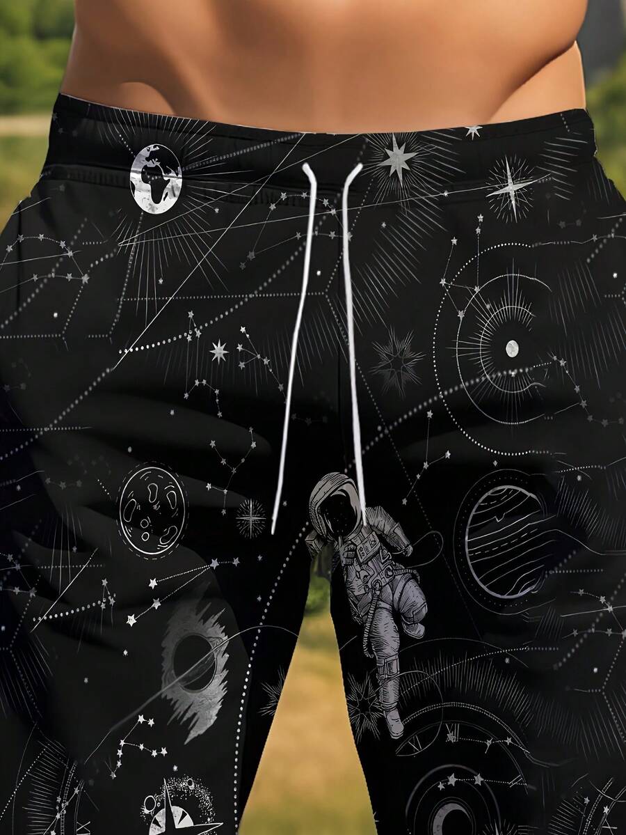 Mens 3D Space Astronaut Print  - Swim Trunk Quick Dry ulasan dan harga