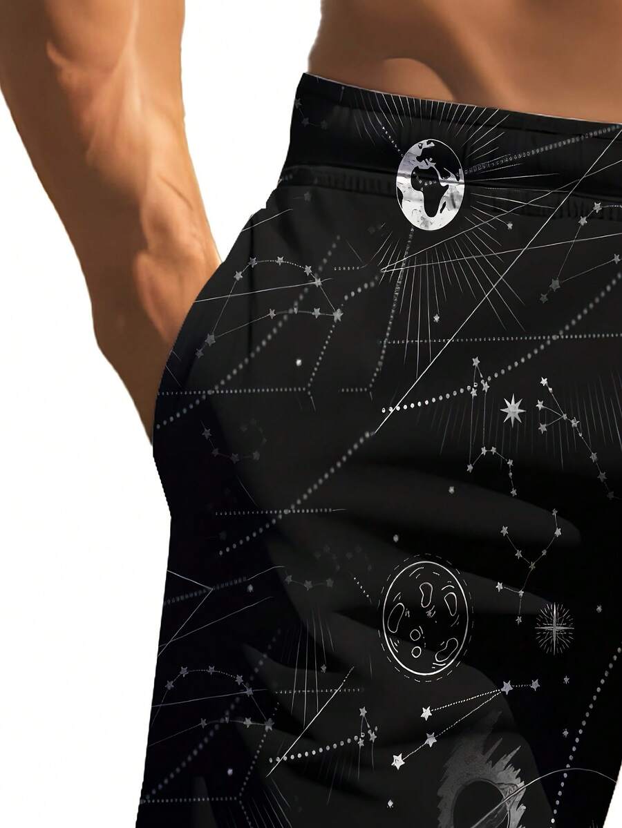 Mens 3D Space Astronaut Print  - Swim Trunk Quick Dry ulasan dan harga